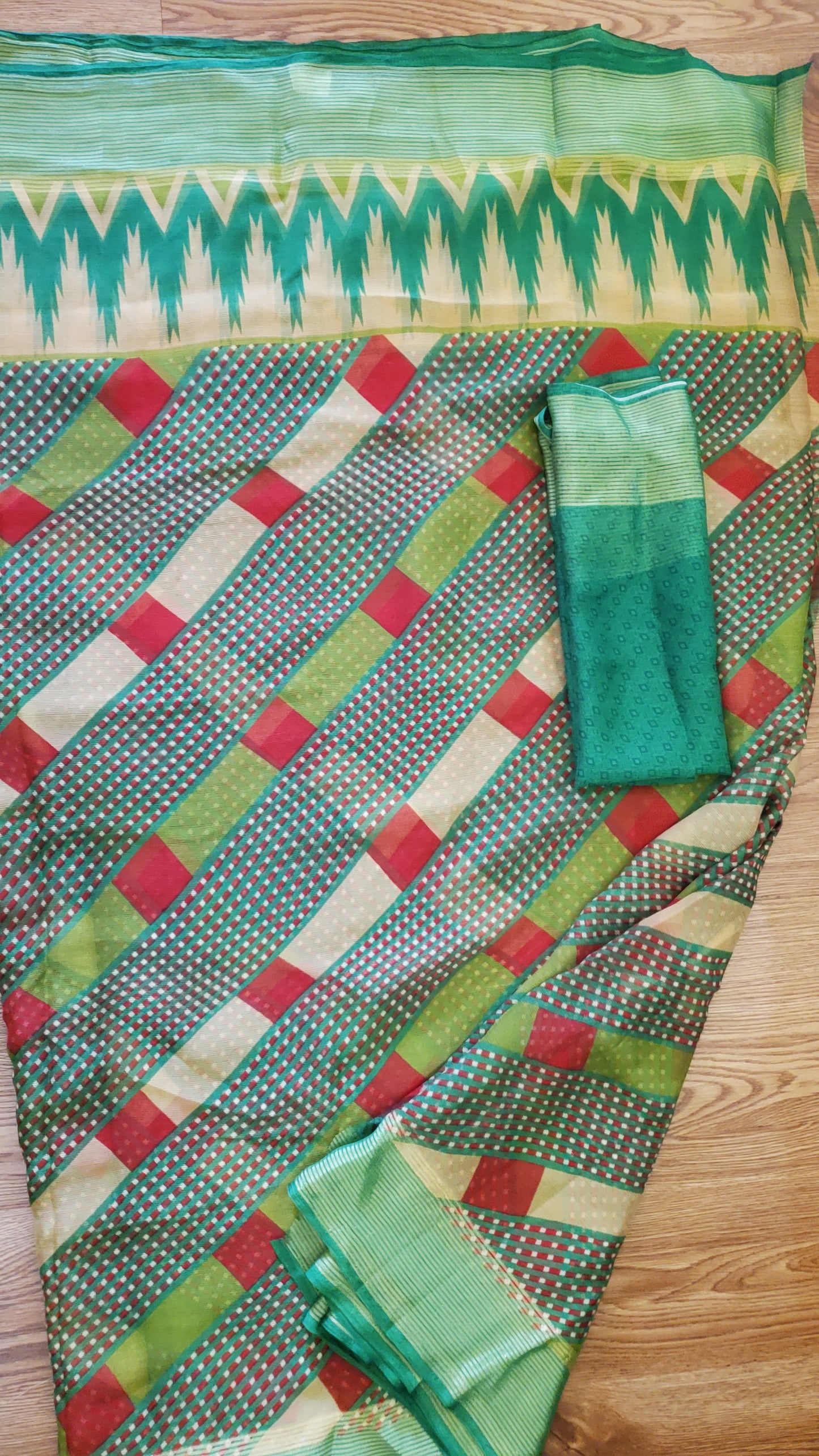 Green Soft Georgette Saree