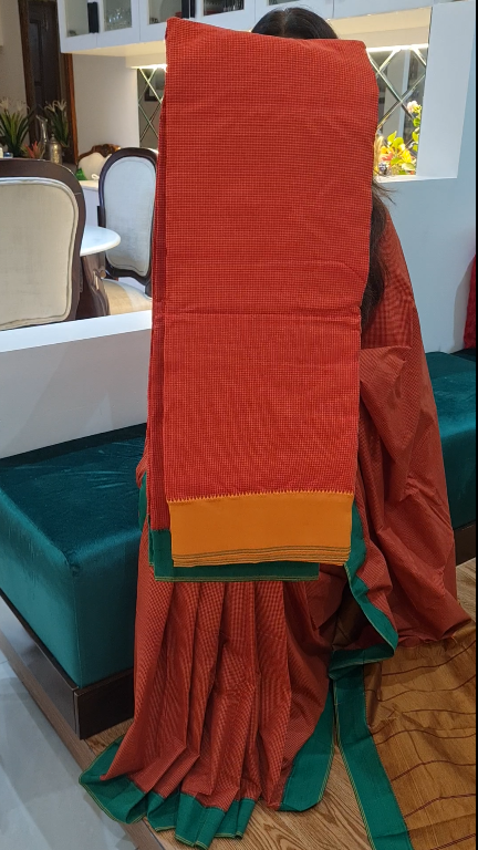 Orange Chennai Silk Saree