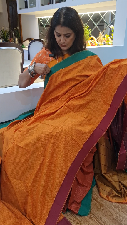 Chennai Silk Saree (Saffron)