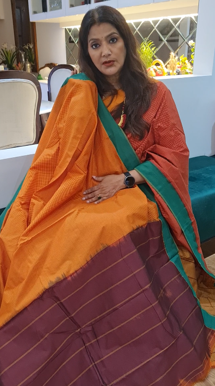 Chennai Silk Saree (Saffron)