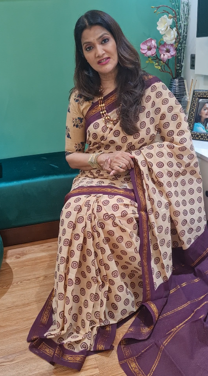 Cream Color Premium Cotton Saree