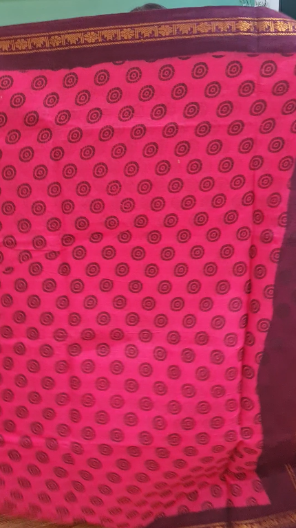 Premium Pink Chunri Cotton Saree
