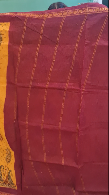 Premium Chunri Cotton Saree (Mustard Color)