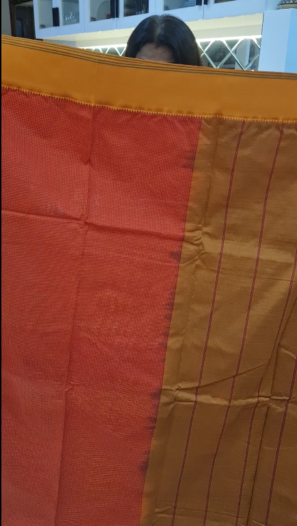 Orange Chennai Silk Saree