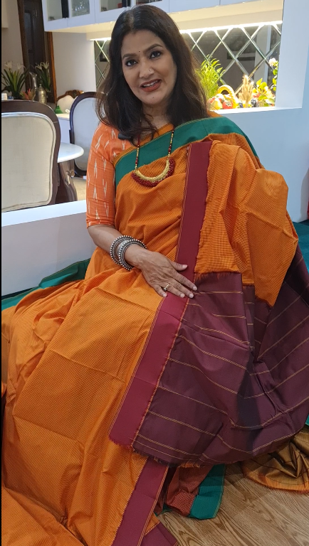 Chennai Silk Saree (Saffron)