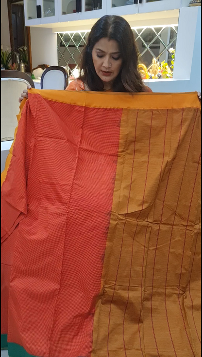 Orange Chennai Silk Saree